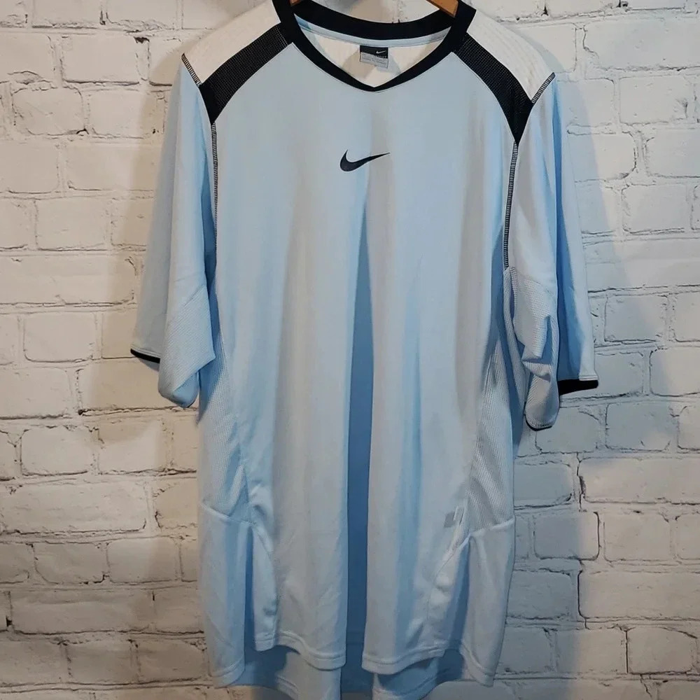 Nike Tennis RF Federer 2005 Sphere React Light Blue Shirt Size XL - Picture 1 of 9